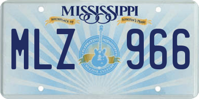 MS license plate MLZ966