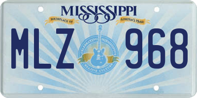 MS license plate MLZ968