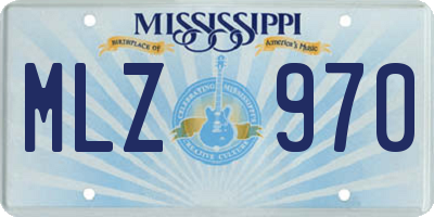 MS license plate MLZ970