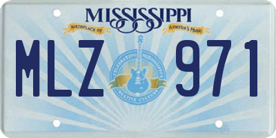 MS license plate MLZ971