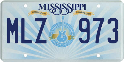 MS license plate MLZ973