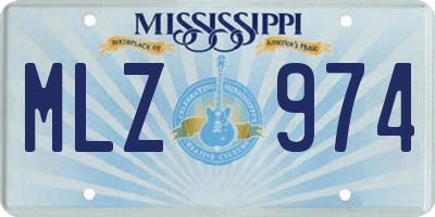 MS license plate MLZ974