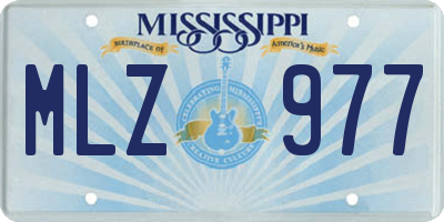 MS license plate MLZ977