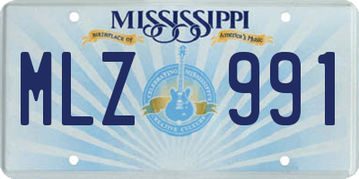 MS license plate MLZ991