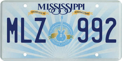 MS license plate MLZ992