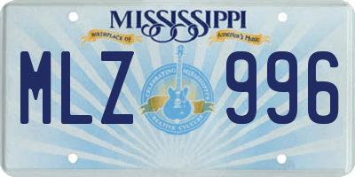 MS license plate MLZ996