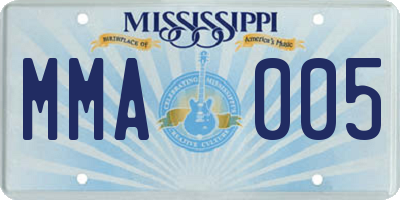 MS license plate MMA005