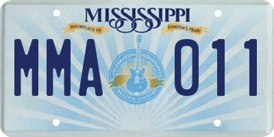 MS license plate MMA011