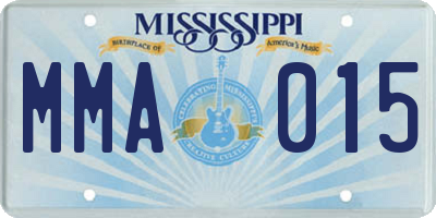 MS license plate MMA015