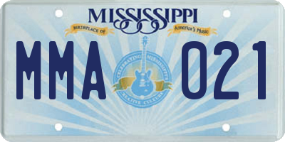 MS license plate MMA021