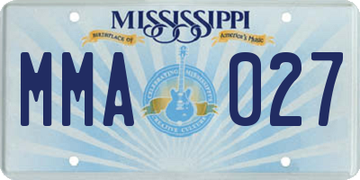 MS license plate MMA027