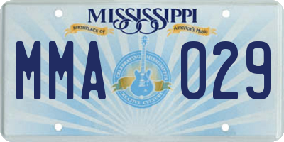 MS license plate MMA029