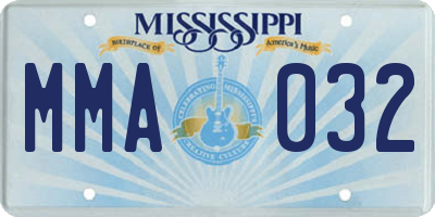 MS license plate MMA032