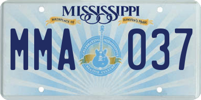MS license plate MMA037