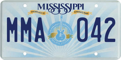 MS license plate MMA042