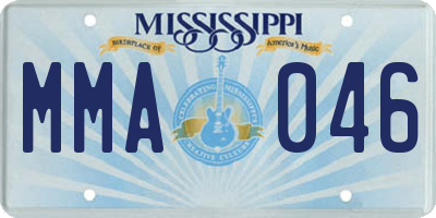 MS license plate MMA046