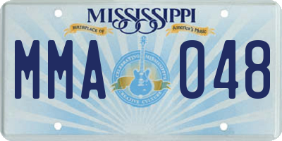 MS license plate MMA048