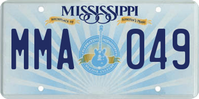MS license plate MMA049