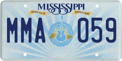 MS license plate MMA059