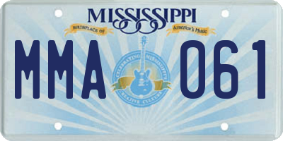MS license plate MMA061