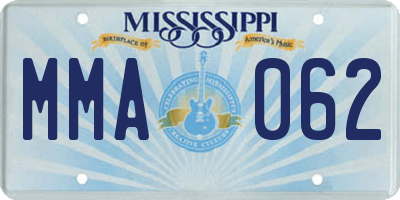 MS license plate MMA062