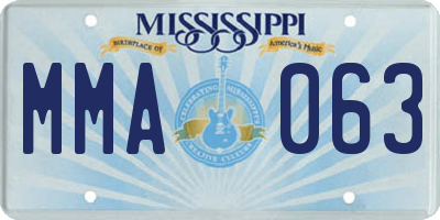 MS license plate MMA063