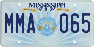 MS license plate MMA065