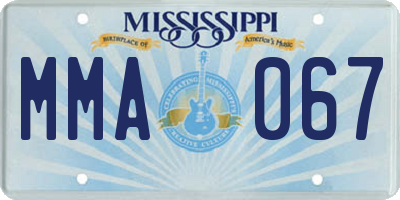 MS license plate MMA067