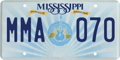 MS license plate MMA070