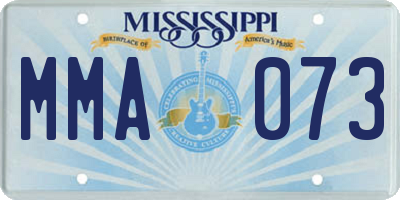 MS license plate MMA073