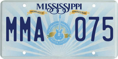 MS license plate MMA075