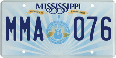 MS license plate MMA076