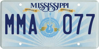 MS license plate MMA077