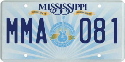 MS license plate MMA081