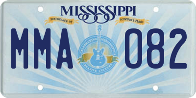 MS license plate MMA082