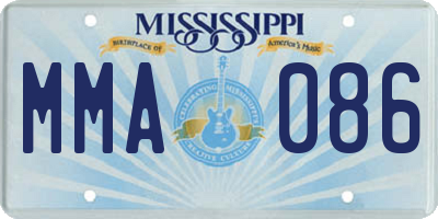 MS license plate MMA086
