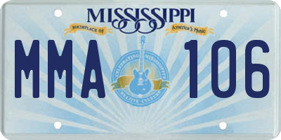 MS license plate MMA106
