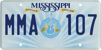 MS license plate MMA107