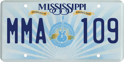 MS license plate MMA109