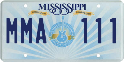 MS license plate MMA111