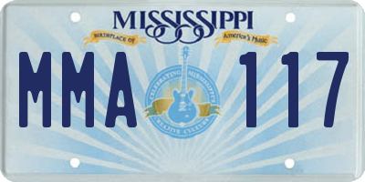MS license plate MMA117