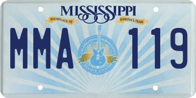 MS license plate MMA119