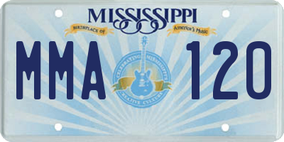 MS license plate MMA120