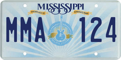 MS license plate MMA124