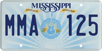 MS license plate MMA125