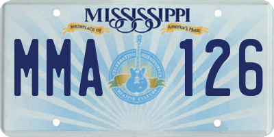 MS license plate MMA126