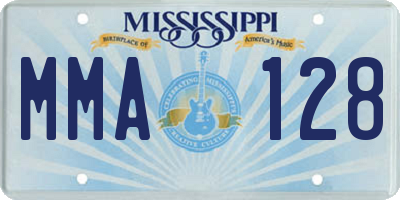 MS license plate MMA128
