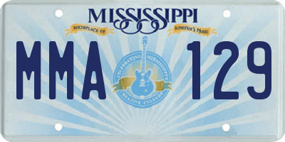 MS license plate MMA129