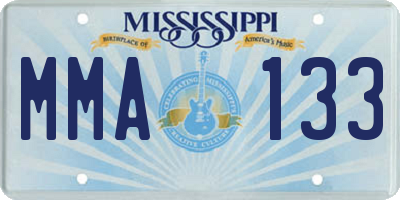 MS license plate MMA133