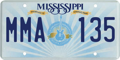 MS license plate MMA135